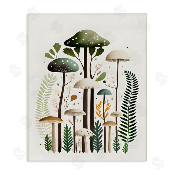 stupell industries Petal Prints Design | Whimsical Green Mushrooms Wall Art