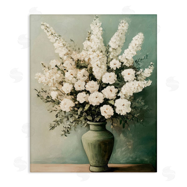 stupell industries Petal Prints Design | White Florals in Green Vase Wall Art