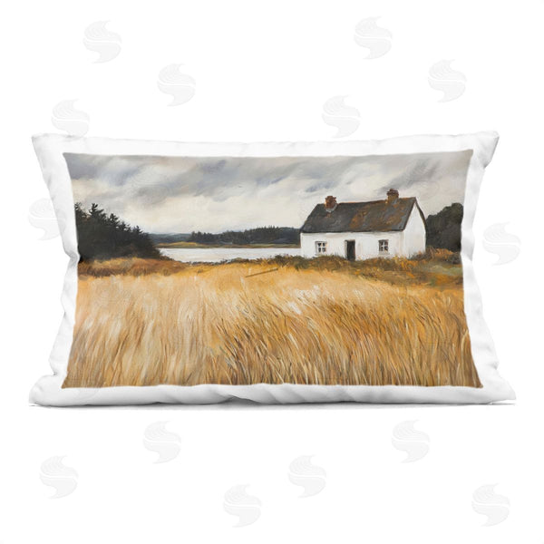 stupell industries Petal Prints Design | White House On Wheat Printed Throw Pillow