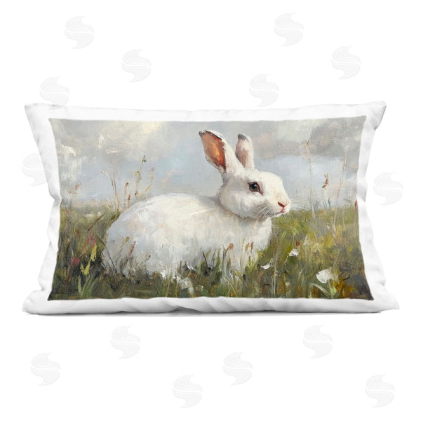 stupell industries Petal Prints Design | Wild Bunny Portrait Printed Throw Pillow