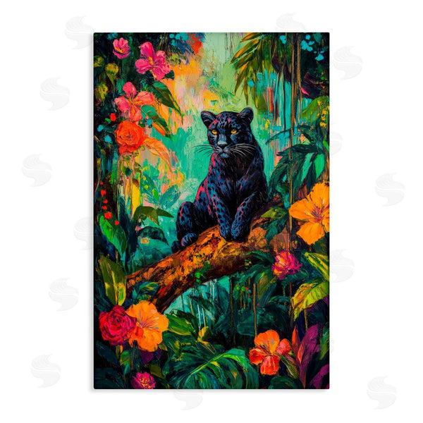 stupell industries Petal Prints Design | Wild Side Black Leopard Wall Art