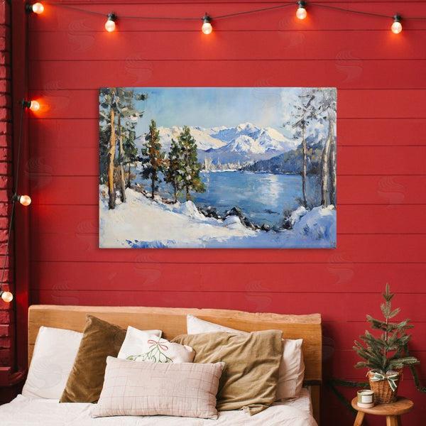 Stupell Industries Petal Prints Design | Winter Mountain Lake Wall Art