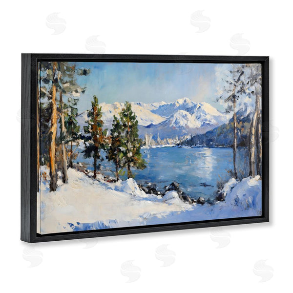 Stupell Industries Petal Prints Design | Winter Mountain Lake Wall Art
