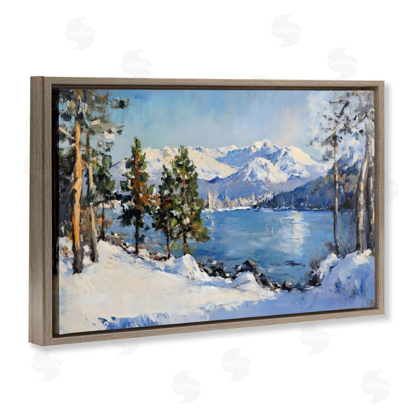 Stupell Industries Petal Prints Design | Winter Mountain Lake Wall Art