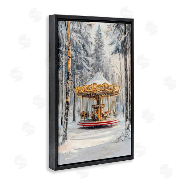Stupell Industries Petal Prints Design | Winter Wonderland Carousel Wall Art