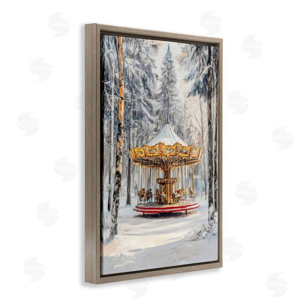 Stupell Industries Petal Prints Design | Winter Wonderland Carousel Wall Art