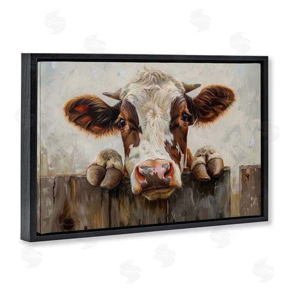 Stupell Industries Petals Prints Design | Cow On Fence