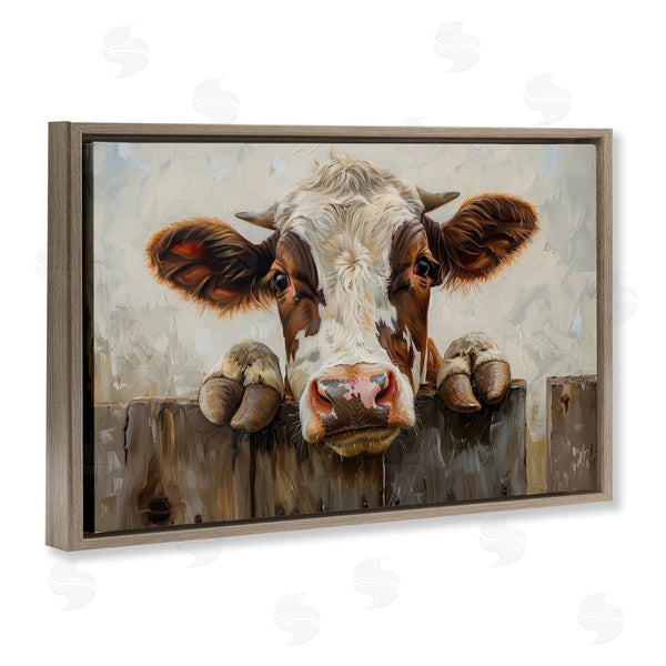 Stupell Industries Petals Prints Design | Cow On Fence