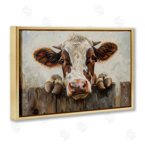 Stupell Industries Petals Prints Design | Cow On Fence