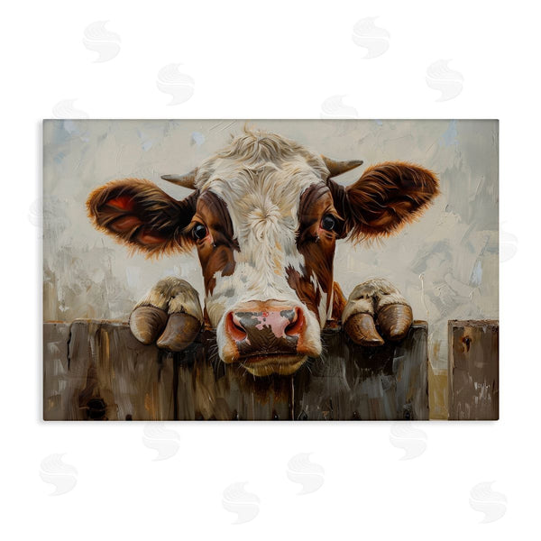 stupell industries Petals Prints Design | Cow On Fence