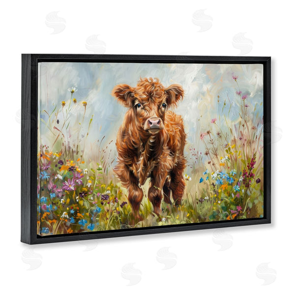 Stupell Industries Petals Prints Design | Mountain Cow Scene
