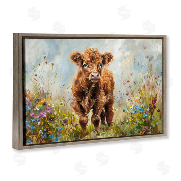 Stupell Industries Petals Prints Design | Mountain Cow Scene