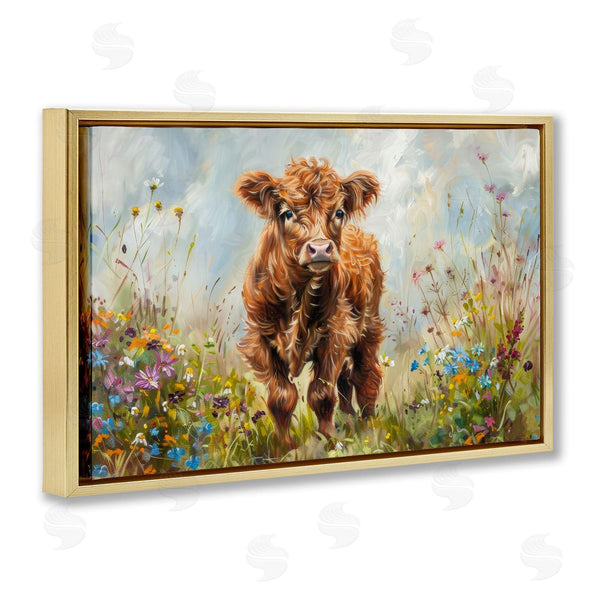 Stupell Industries Petals Prints Design | Mountain Cow Scene