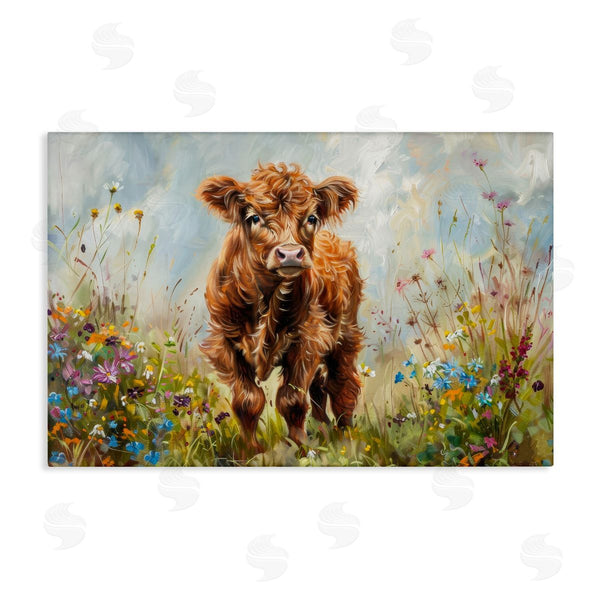 stupell industries Petals Prints Design | Mountain Cow Scene