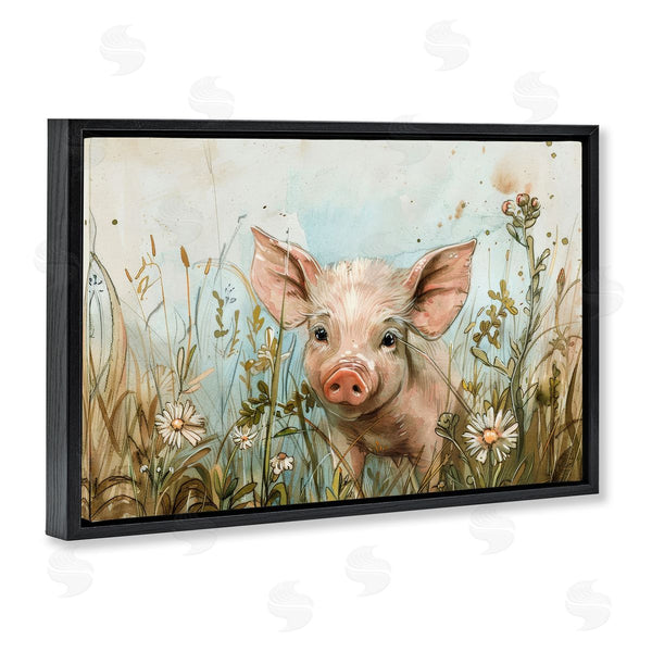 Stupell Industries Petals Prints Design | Piglet Among Flowers