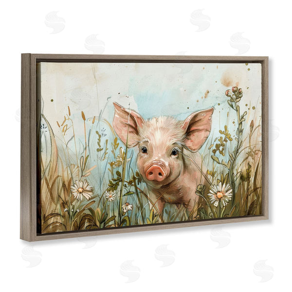 Stupell Industries Petals Prints Design | Piglet Among Flowers