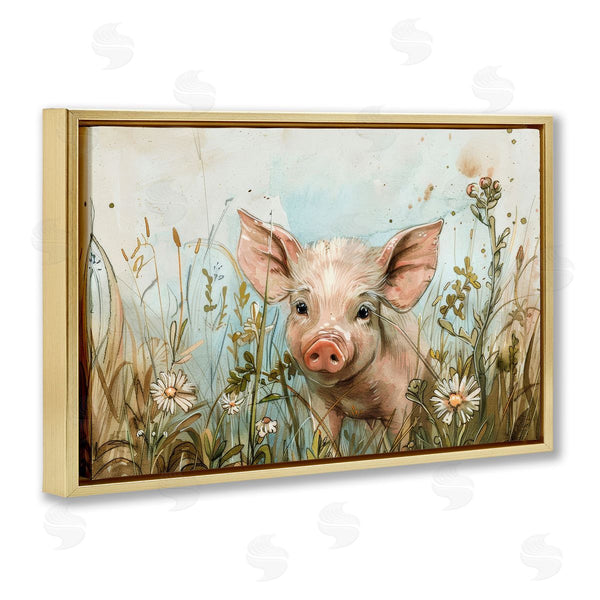 Stupell Industries Petals Prints Design | Piglet Among Flowers