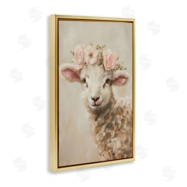 Stupell Industries Petals Prints Design | Soft Floral Lamb Wall Art