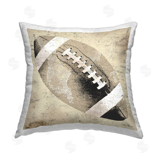 Stupell Industries Peter Horjus | Beige Vintage Football Printed Throw Pillow