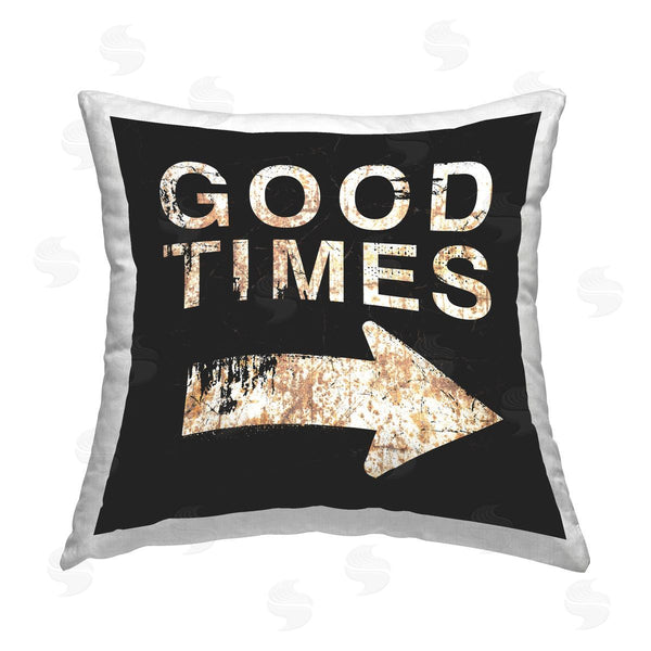 stupell industries Peter Horjus | Good Times Arrow Pointing Printed Throw Pillow
