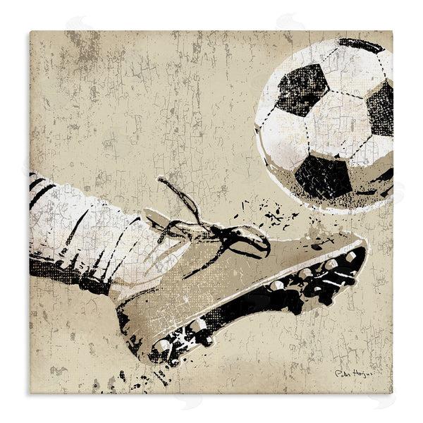 stupell industries Peter Horjus | Kicking Soccer Ball Wall Art