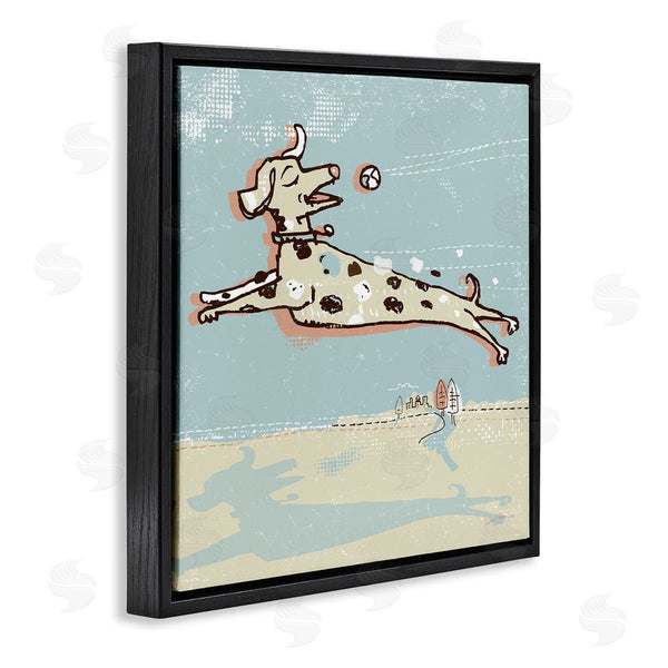 Stupell Industries Peter Horjus | Modern Dog Playing Fetch Wall Art
