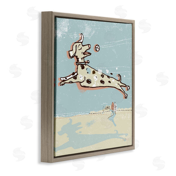 Stupell Industries Peter Horjus | Modern Dog Playing Fetch Wall Art