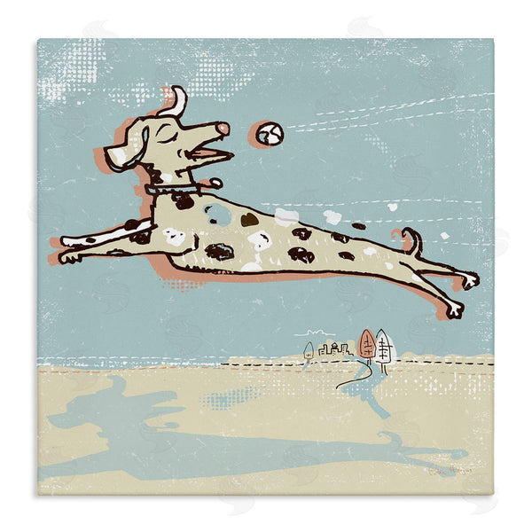 stupell industries Peter Horjus | Modern Dog Playing Fetch Wall Art