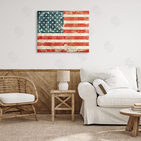 Stupell Industries Peter Horjus | Rustic American Flag Wall Art