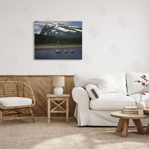 Stupell Industries PH Burchett | Bears Crossing Icy River Wall Art