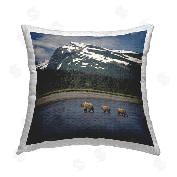 Stupell Industries PH Burchett | Bears Crossing Lake Printed Throw Pillow