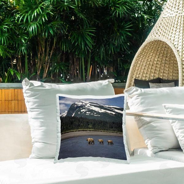 Stupell Industries PH Burchett | Bears Crossing Lake Printed Throw Pillow