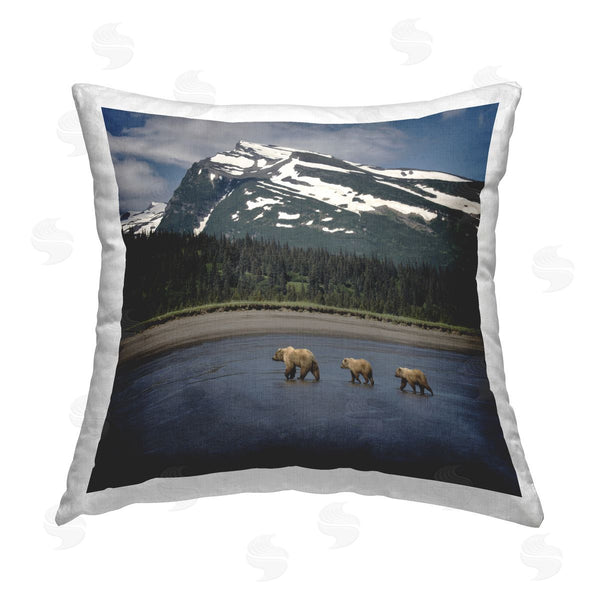stupell industries PH Burchett | Bears Crossing Lake Printed Throw Pillow