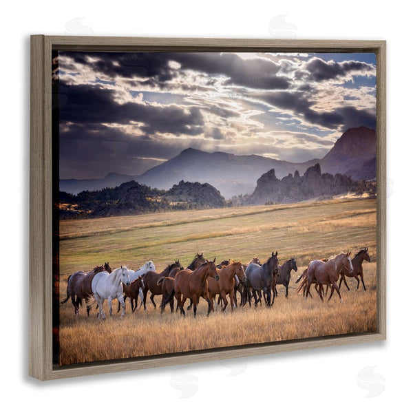 Stupell Industries PH Burchett | Galloping Horses Cloudy Mountains Wall Art