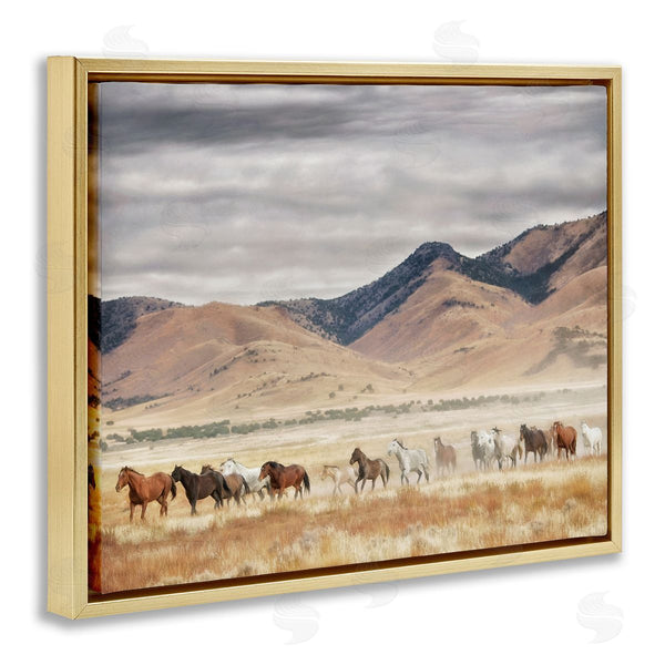 Stupell Industries PH Burchett | Wild Horses Roaming Across Western Landscape