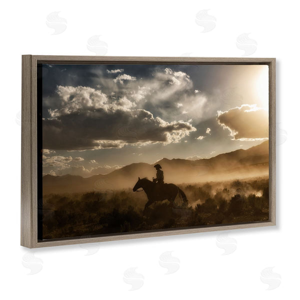 Stupell Industries PHBurchett | Cowboy Jockey & Shining Sun