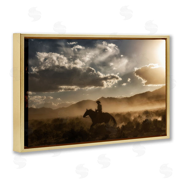 Stupell Industries PHBurchett | Cowboy Jockey & Shining Sun