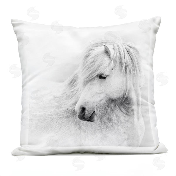 Stupell Industries PHBurchett | Gazing White Toned Horse Printed Throw Pillow
