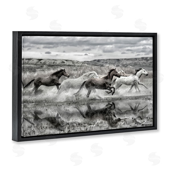 Stupell Industries PHBurchett | Horses Splashing In Riverbank
