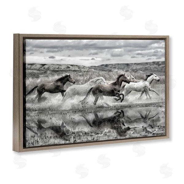Stupell Industries PHBurchett | Horses Splashing In Riverbank