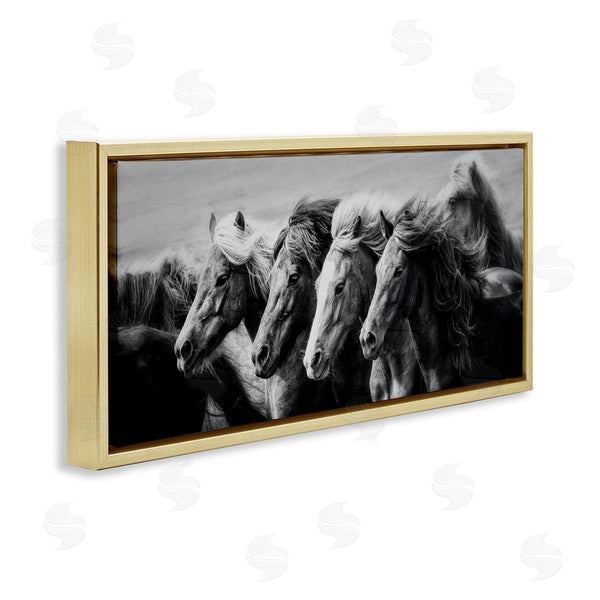 Stupell Industries PHBurchett | Monochrome Horse Herd Gallop
