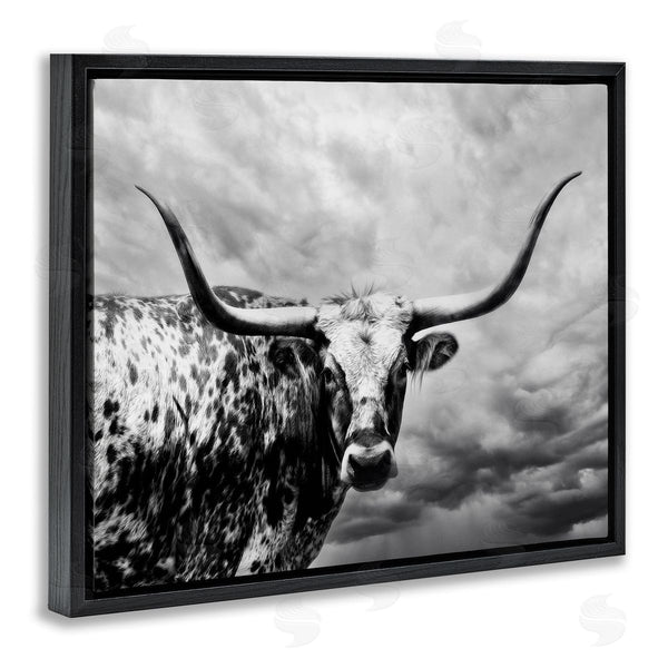 Stupell Industries PHBurchett | Spotted Longhorn Over Clouds