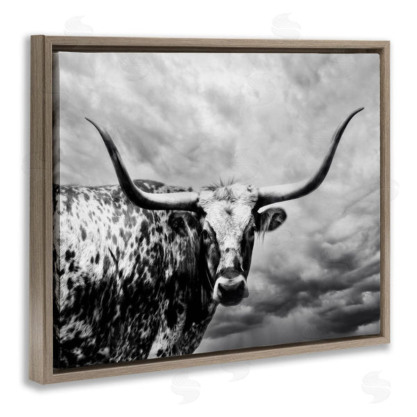 Stupell Industries PHBurchett | Spotted Longhorn Over Clouds