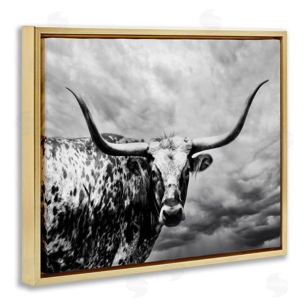 Stupell Industries PHBurchett | Spotted Longhorn Over Clouds
