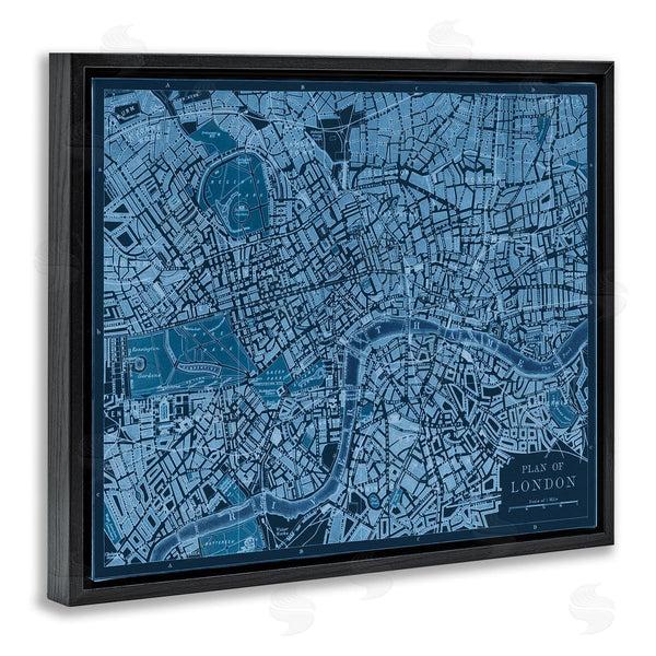 Stupell Industries Phillipa Katz | Blue Detailed London Map