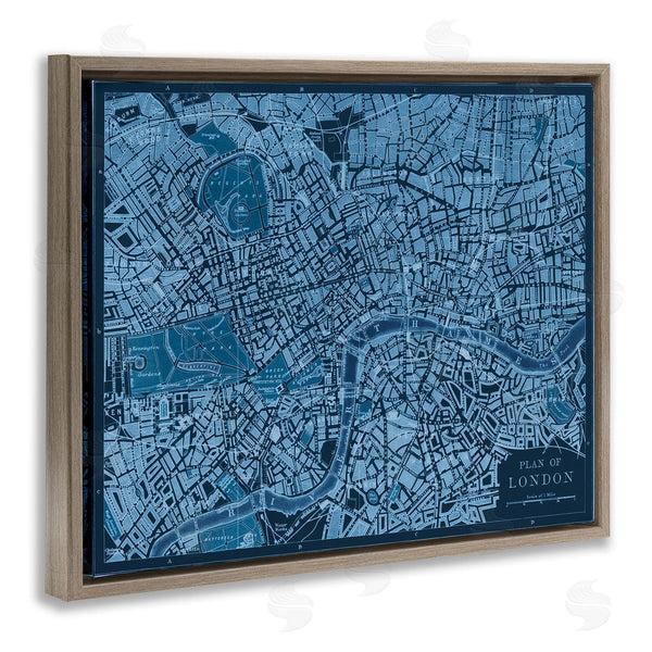 Stupell Industries Phillipa Katz | Blue Detailed London Map