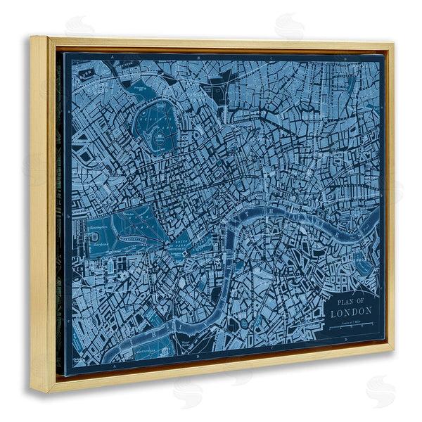 Stupell Industries Phillipa Katz | Blue Detailed London Map