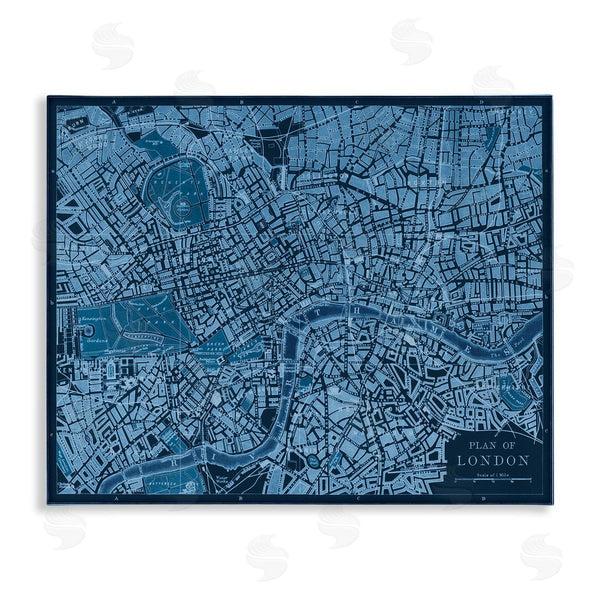 stupell industries Phillipa Katz | Blue Detailed London Map