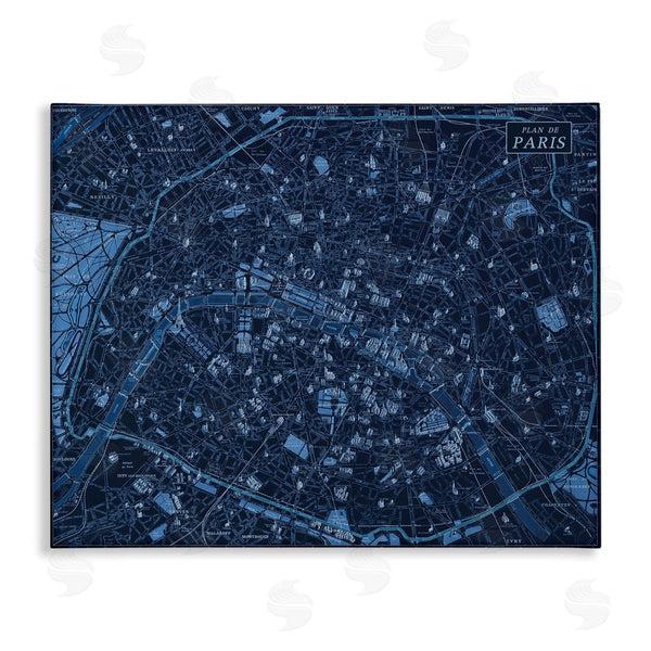 stupell industries Phillipa Katz | Blue Detailed Paris Map