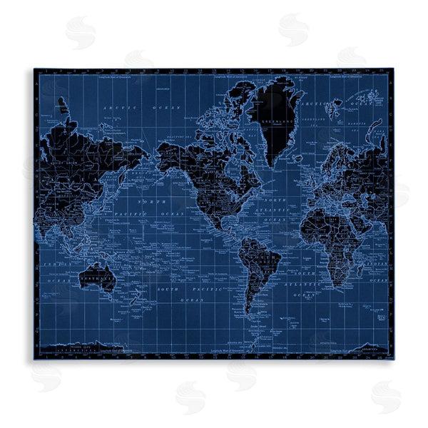 stupell industries Phillipa Katz | Blue Toned World Map
